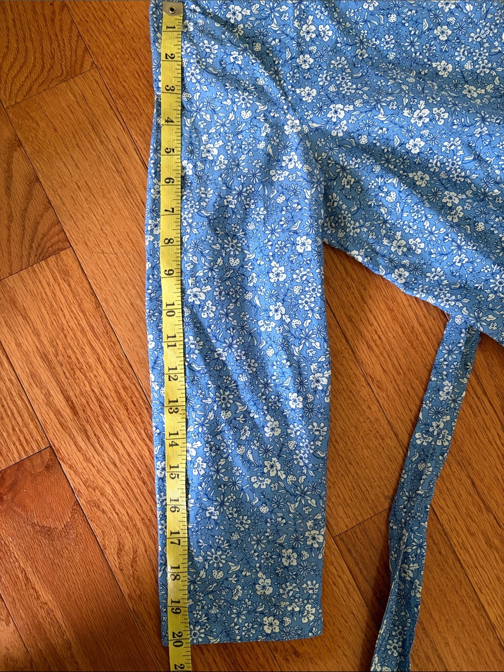 Blue Floral Midi Shirt Dress with Tie Waist - Picture 7 of 8